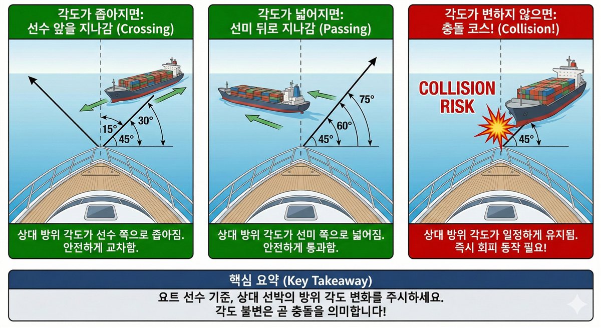 상대 방위 변화에 따른 충돌 위험 판별법