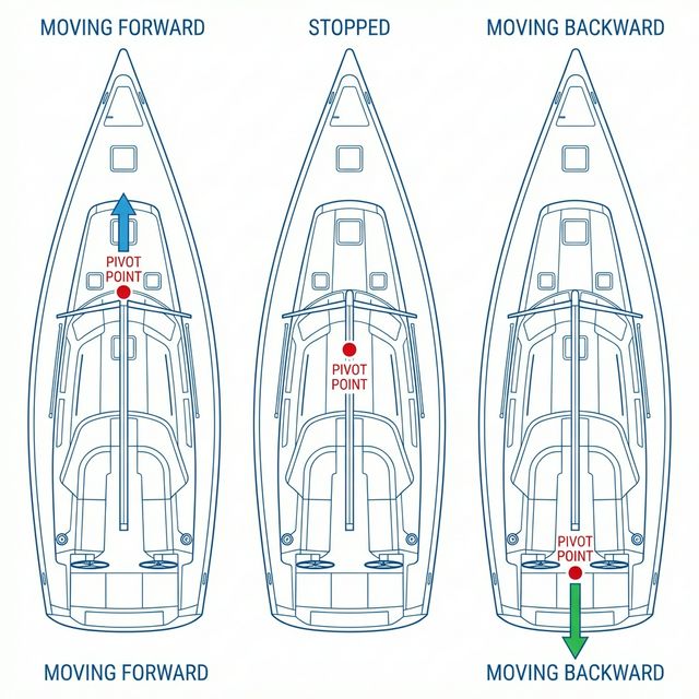 요트 조종의 핵심 원리: 전심(Pivot Point) 시각화